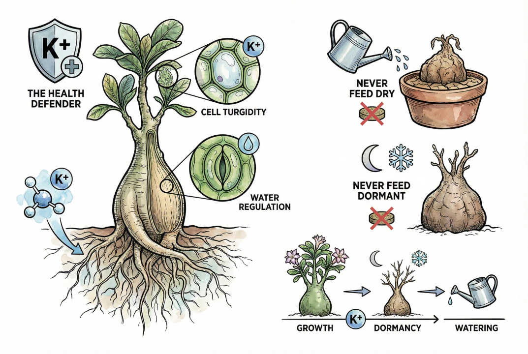 Robust caudex showing strong cell walls and disease resistance