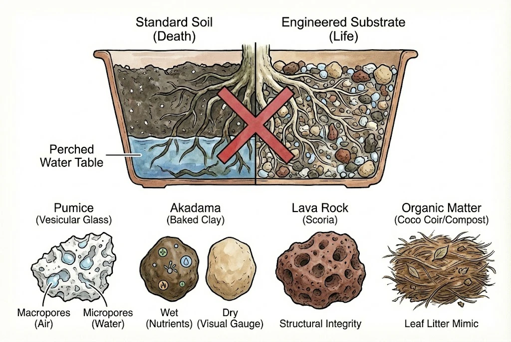 Illustration conceptuelle d’un substrat poreux et gorgé d’eau