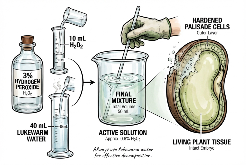 Conceptual peroxide dilution and handling cautions without a validated seed recipe