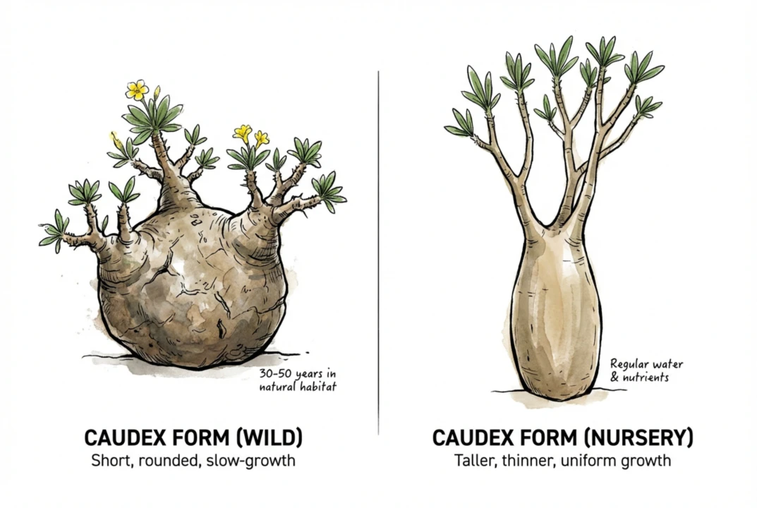 Compact Pachypodium gracilius form that should be evaluated with provenance rather than shape alone