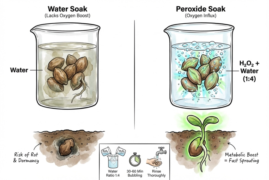 Conceptual distinction between surface sanitation and seed physiology
