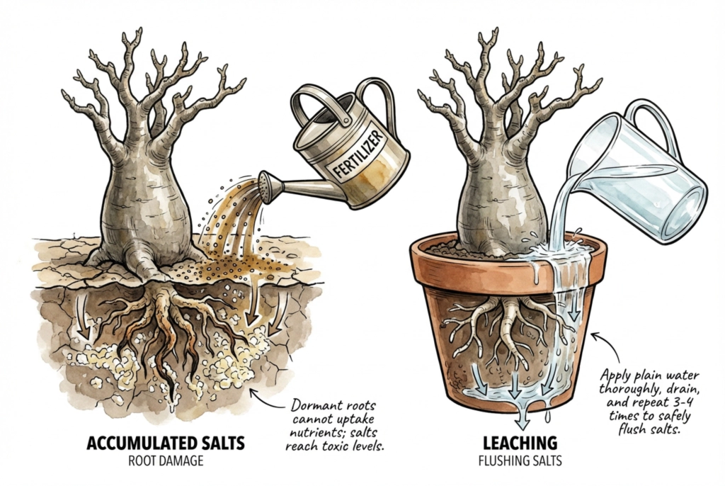 Illustration conceptuelle des risques de l’engrais et de la zone racinaire dormante