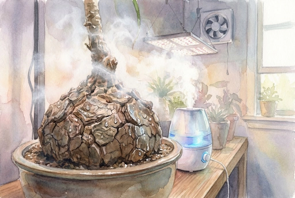 Desert Caudex Plants: Why Morning Fog Is Essential for Healthy Bark