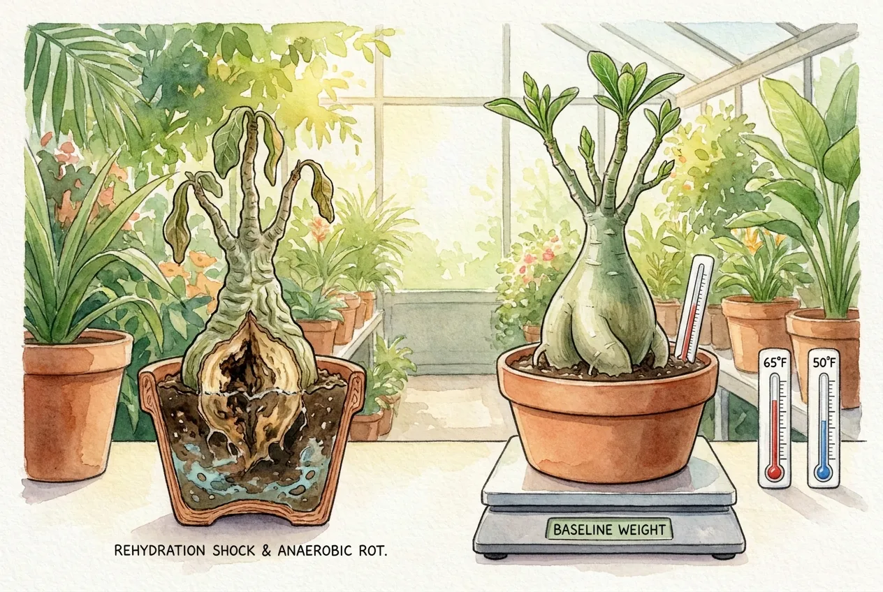 Adenium Squishy Caudex After Watering: Causes and Fixes