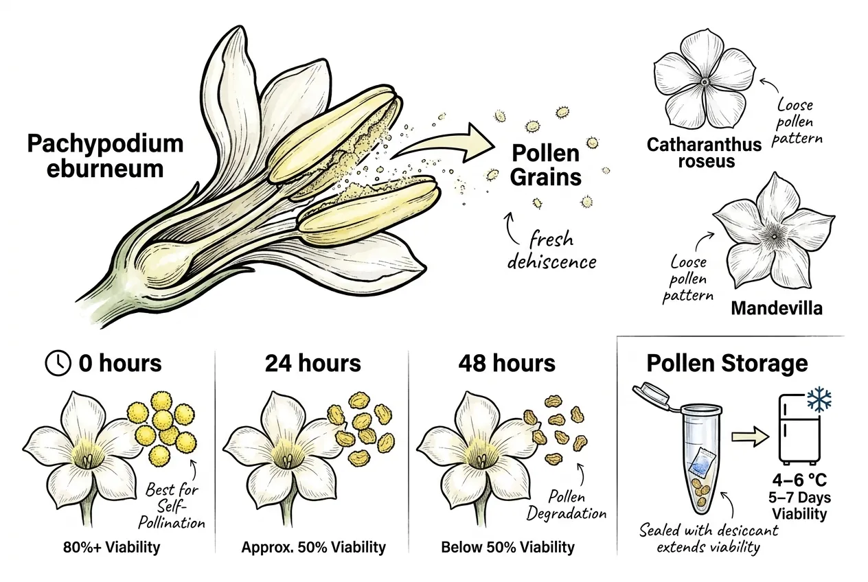 Pollen viability decline curve after anther dehiscence