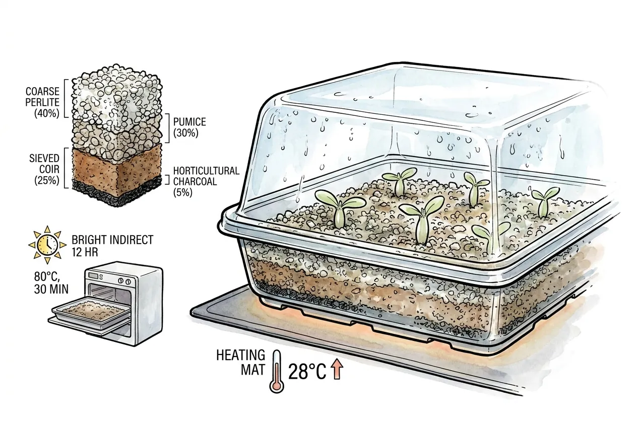 Substrate temperature and moisture protocol for highest germination