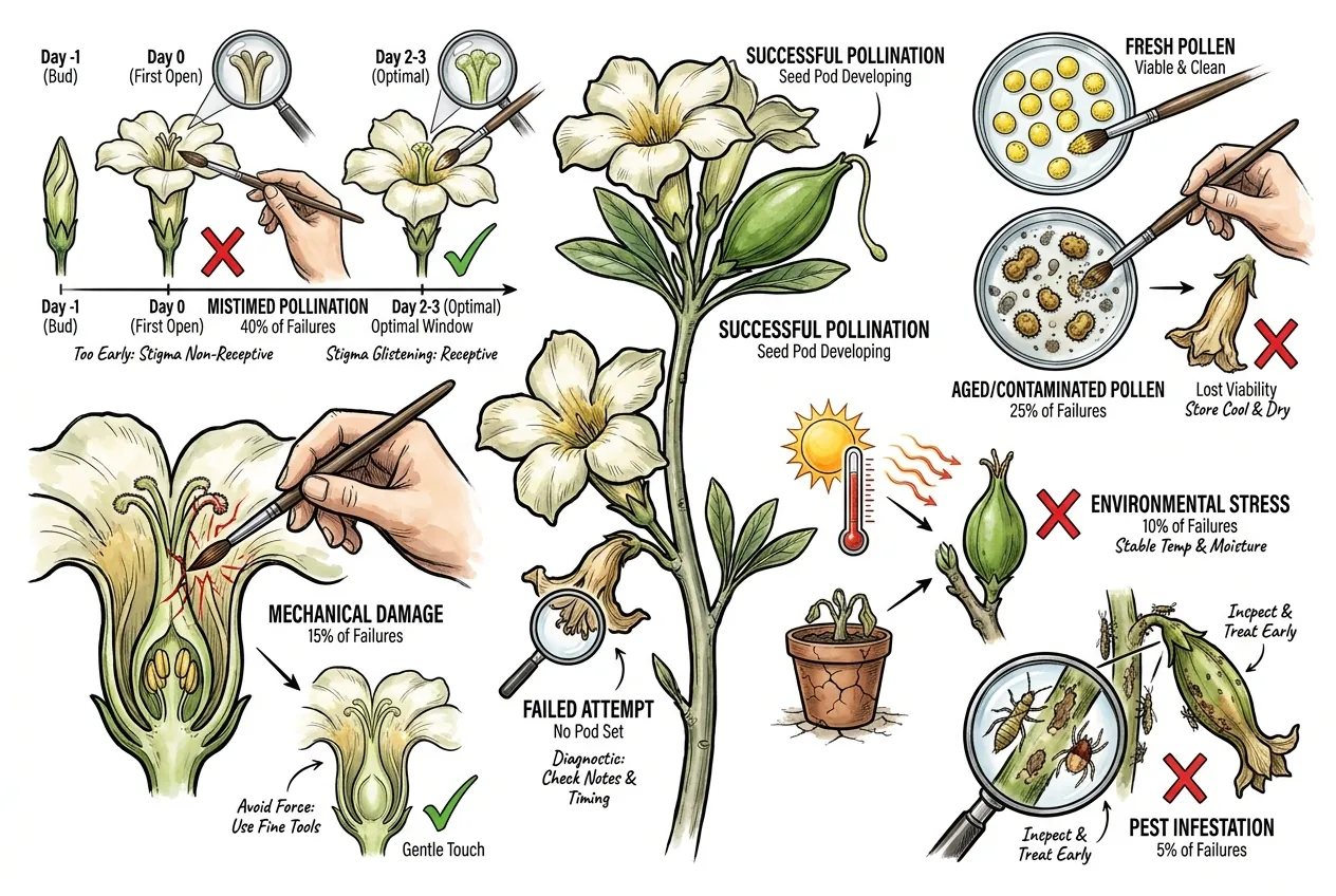 Top five reasons a hand-pollinated Pachypodium flower fails