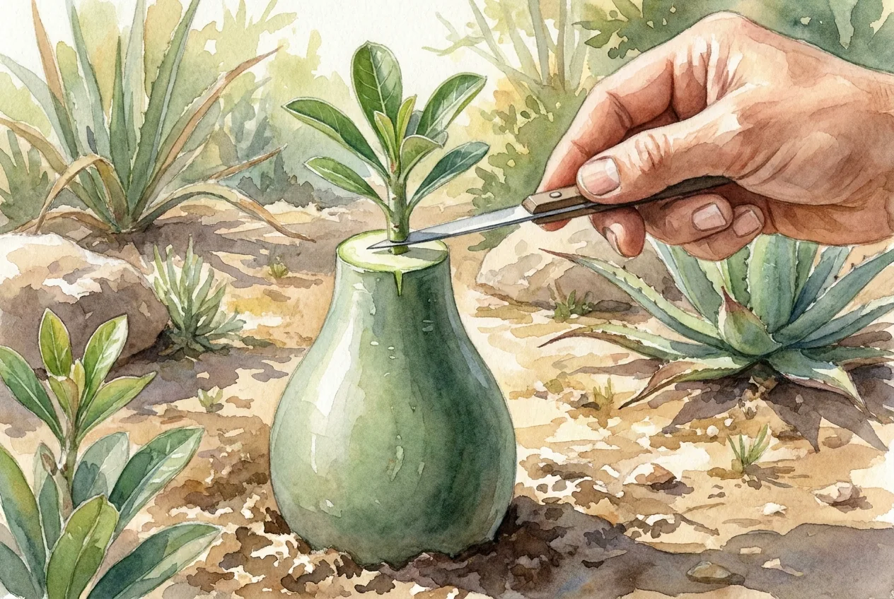 Adenium Caudex Grafting: A Cautious Top-Work Guide