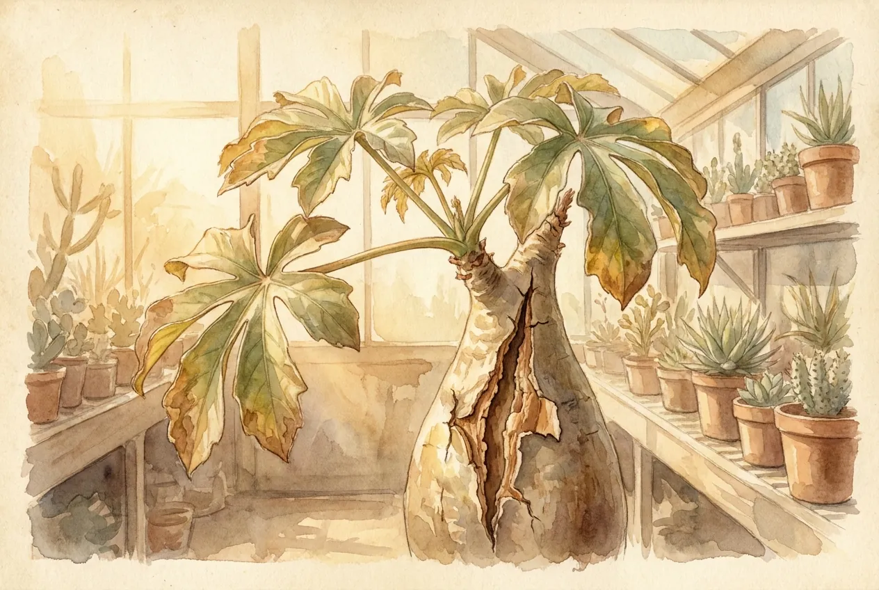 Cyphostemma Juttae Sunburn: Bark Split Prevention