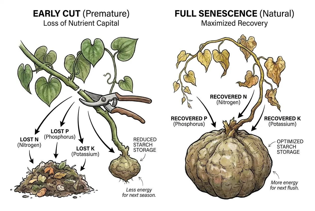 Conceptual caudex reserve illustration