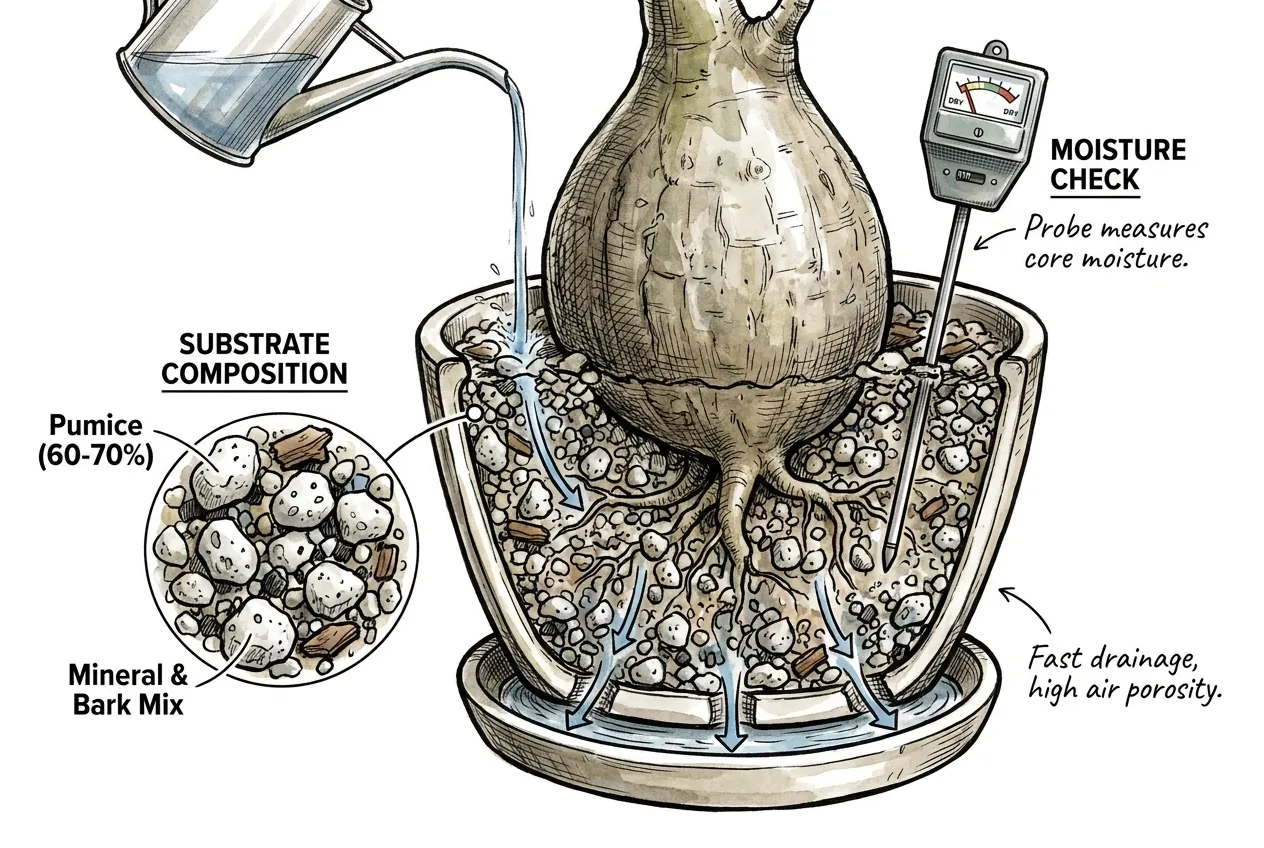 Illustrated substrate and root-zone drainage concept