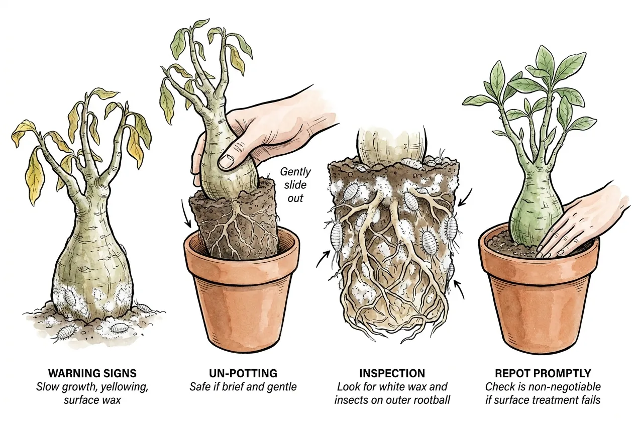 Conceptual illustration of rootball inspection