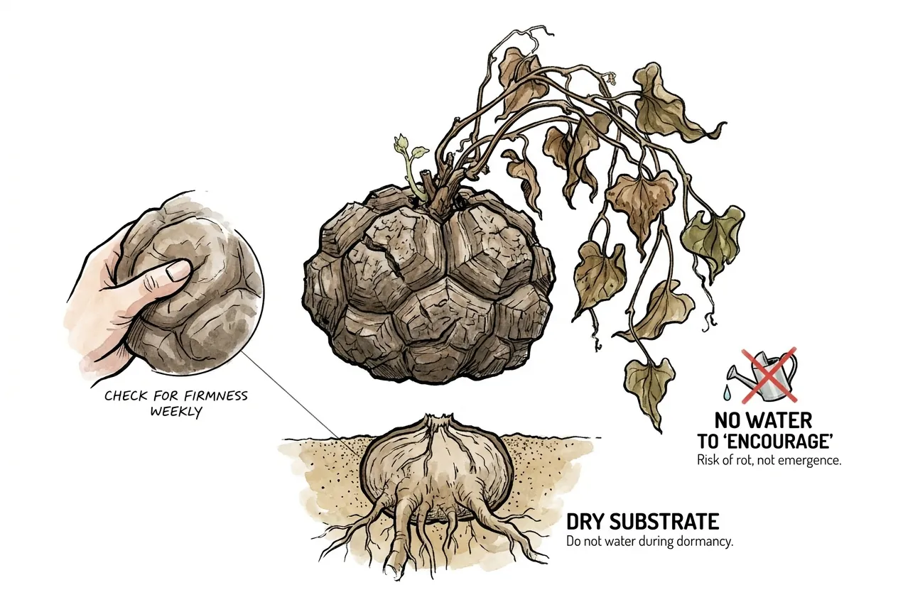 Conceptual dormant caudex without visible new growth