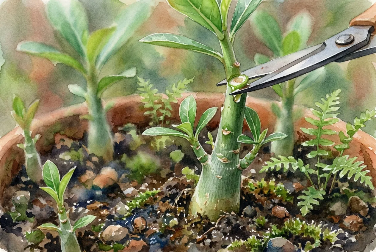 Adenium Seedling Stem Pinch: When and How to Branch It