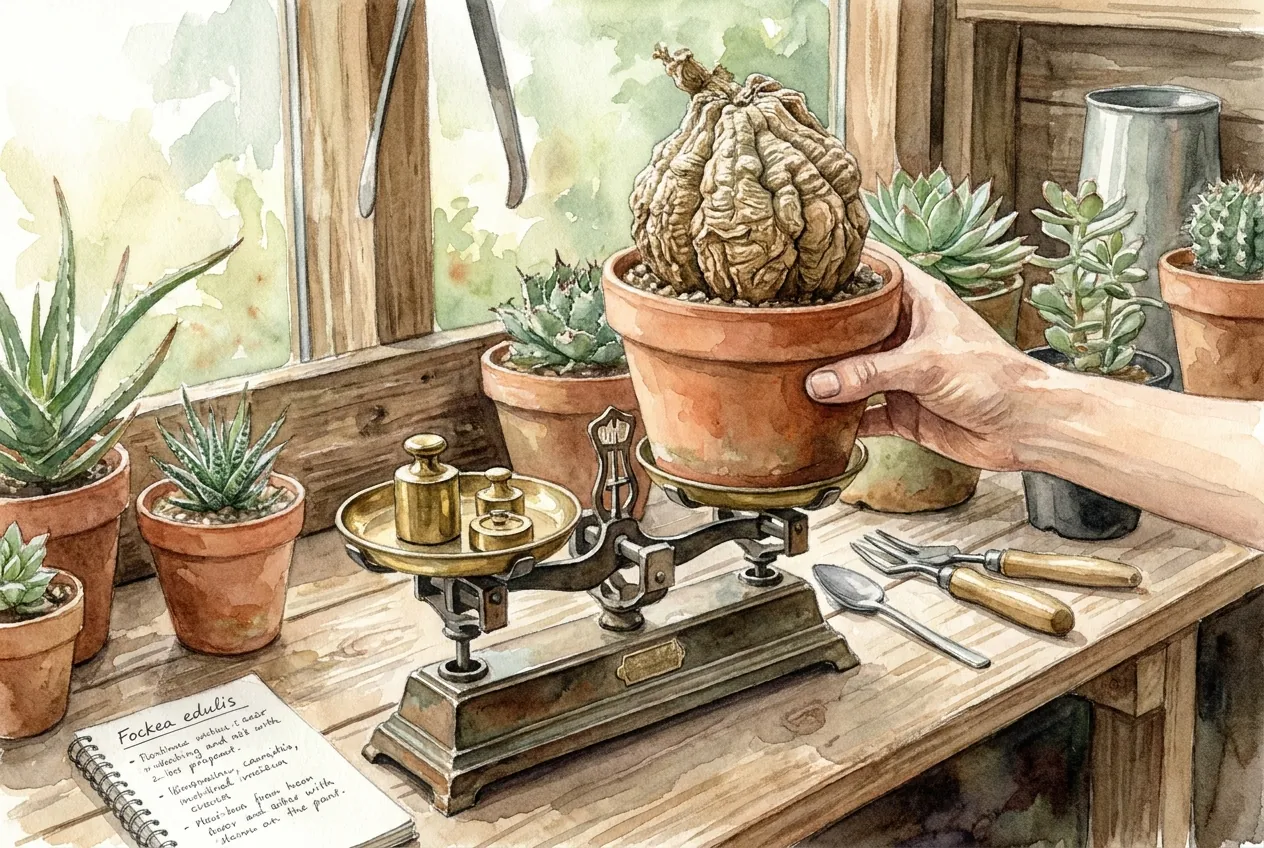 Fockea Edulis Caudex Shriveling: Weigh It Before Watering