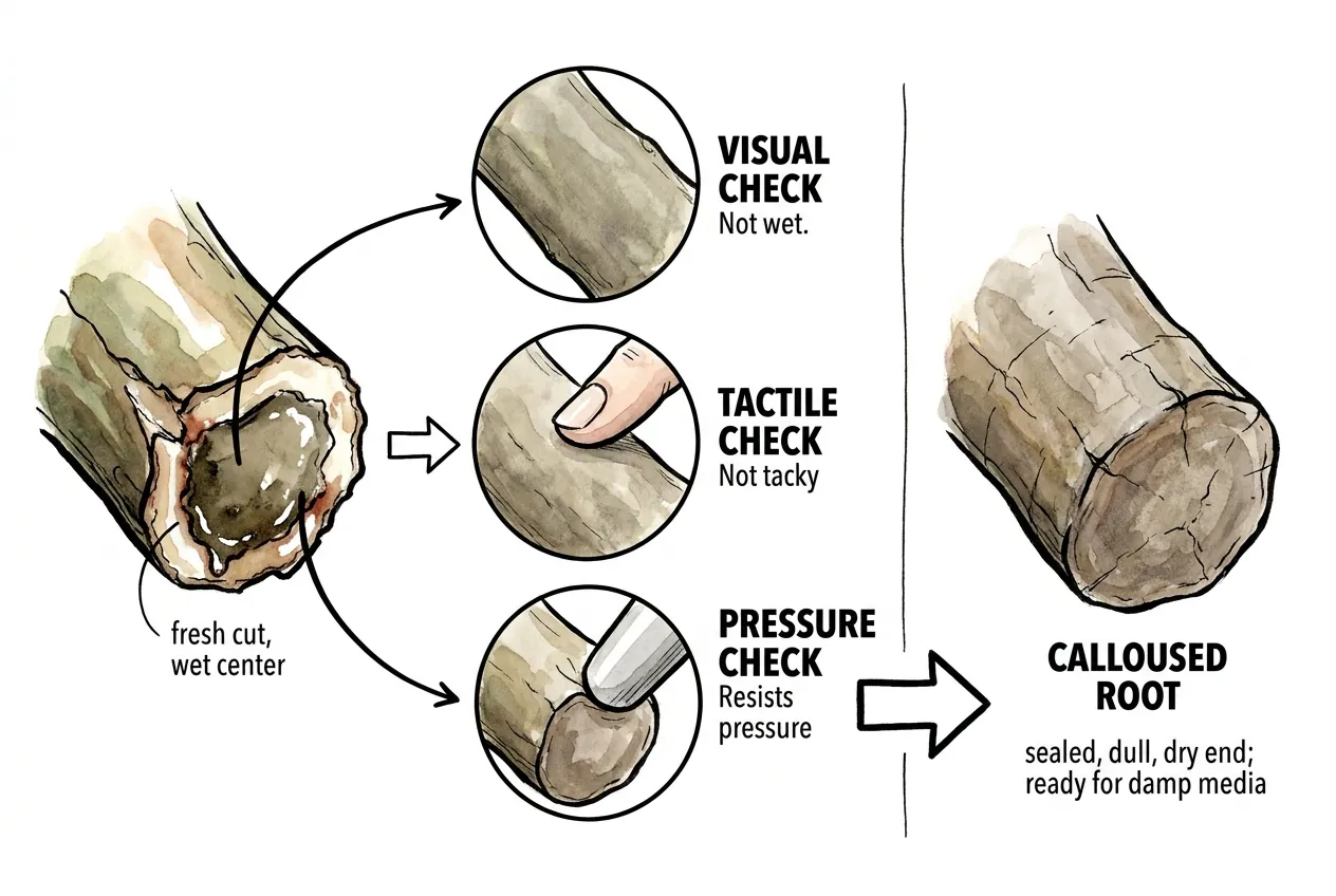Conceptual stages of a drying cut surface