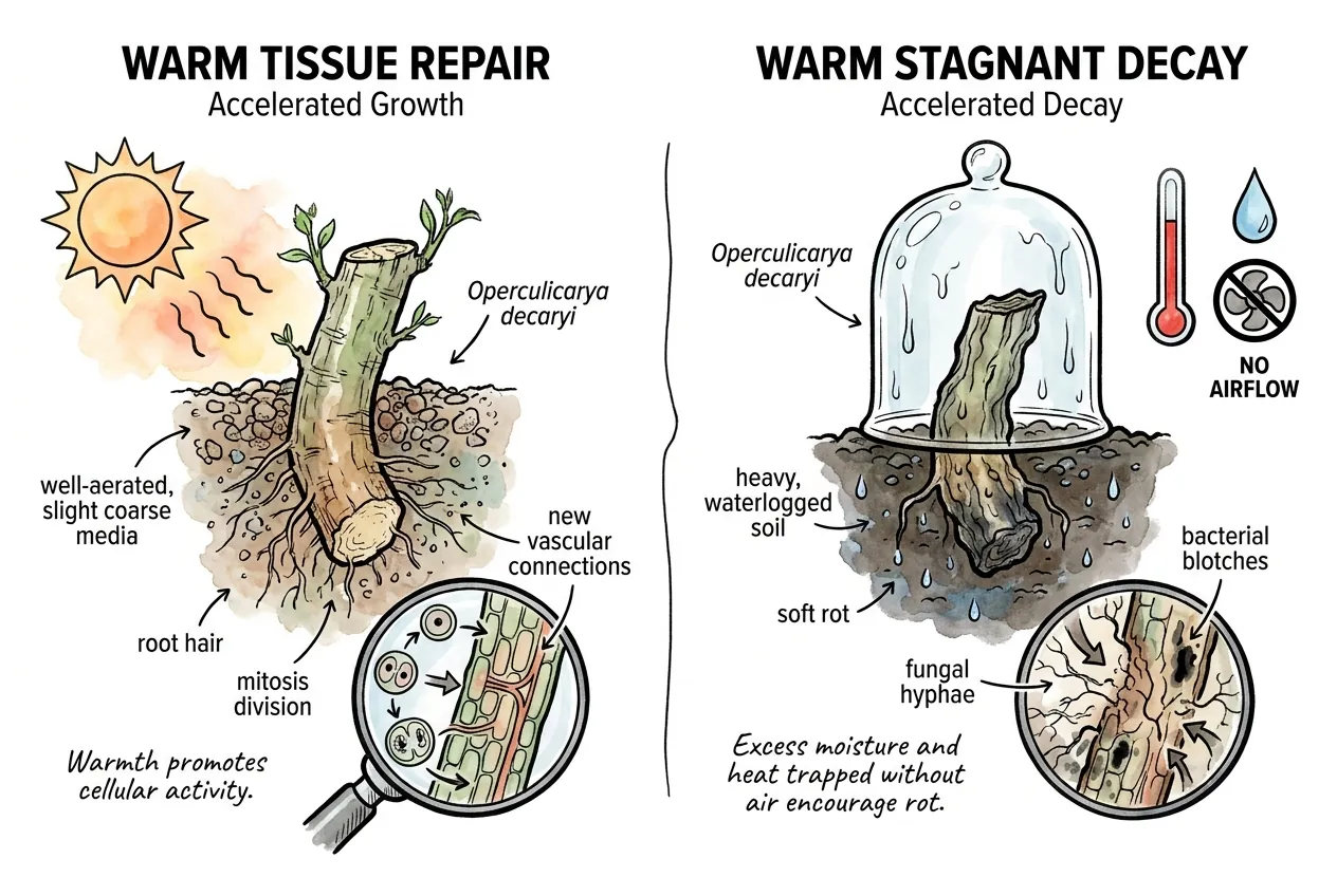 Conceptual warm-season rooting comparison