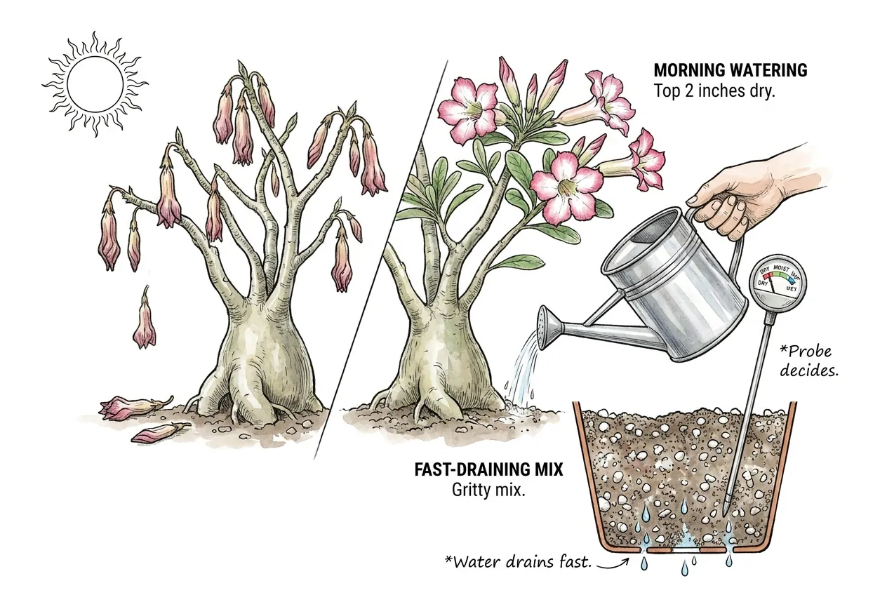Botanical illustration for: What does correct summer watering look like?