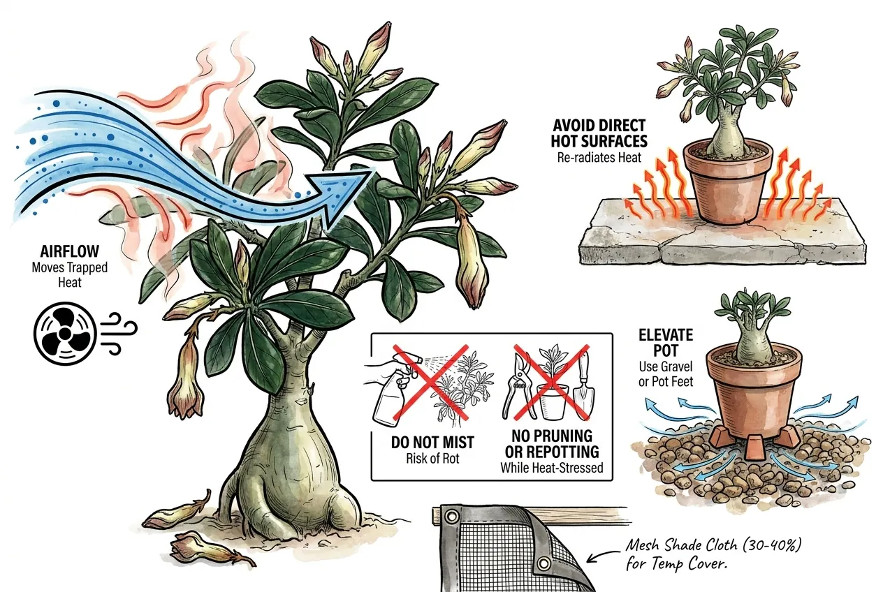 Botanical illustration for: What else cools the plant besides shade?