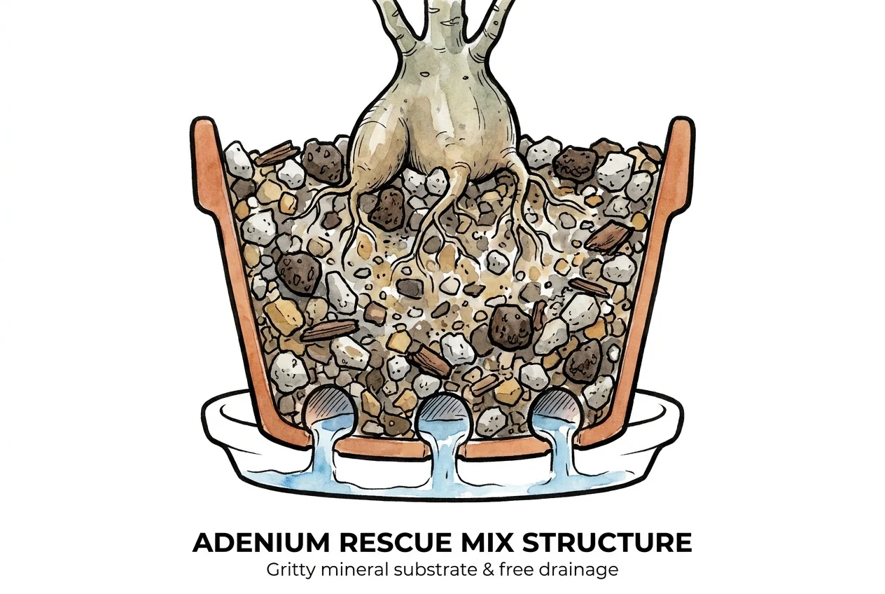 Pumice used in an Adenium repotting mix