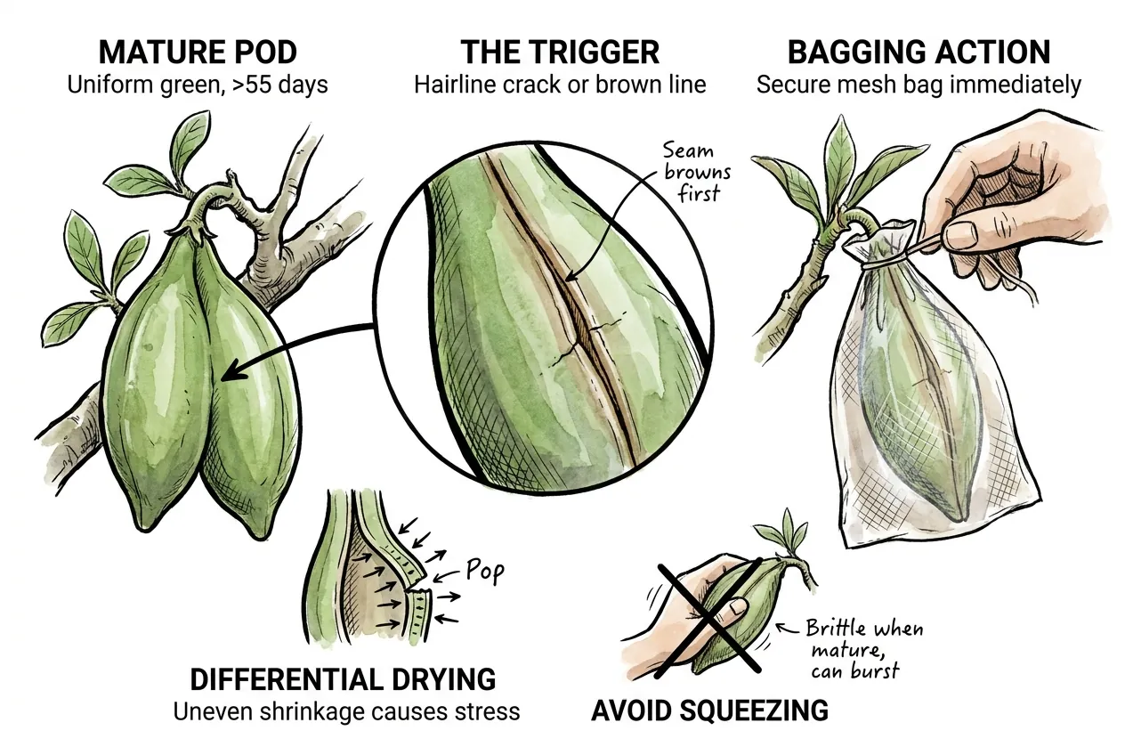 Botanical illustration for: The seam is the real trigger