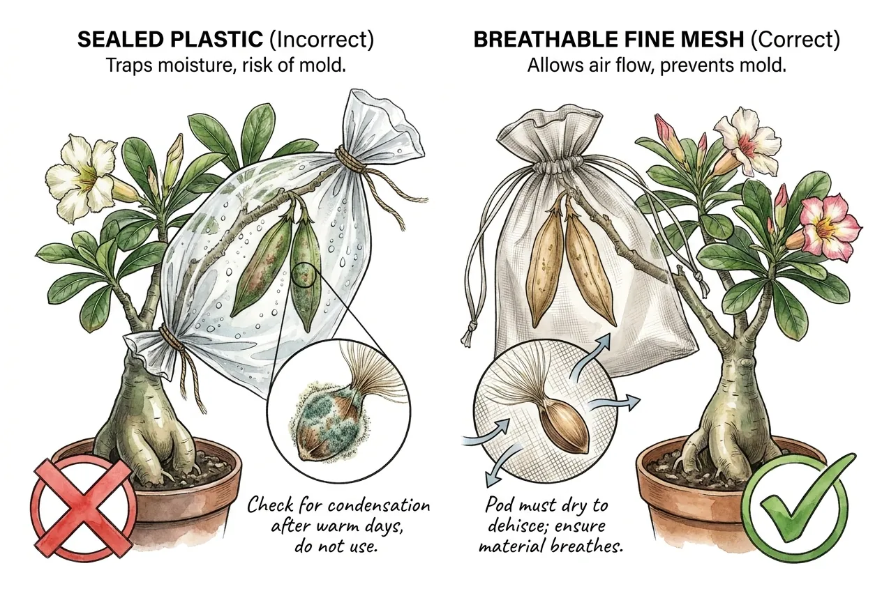 Botanical illustration for: Pick a breathable fine mesh, not sealed plastic