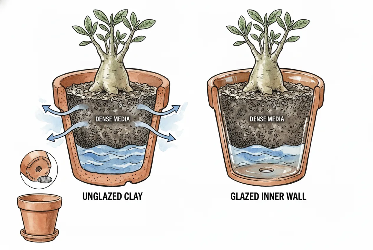 Botanical illustration for: Unglazed terracotta for dense media and dormancy insurance
