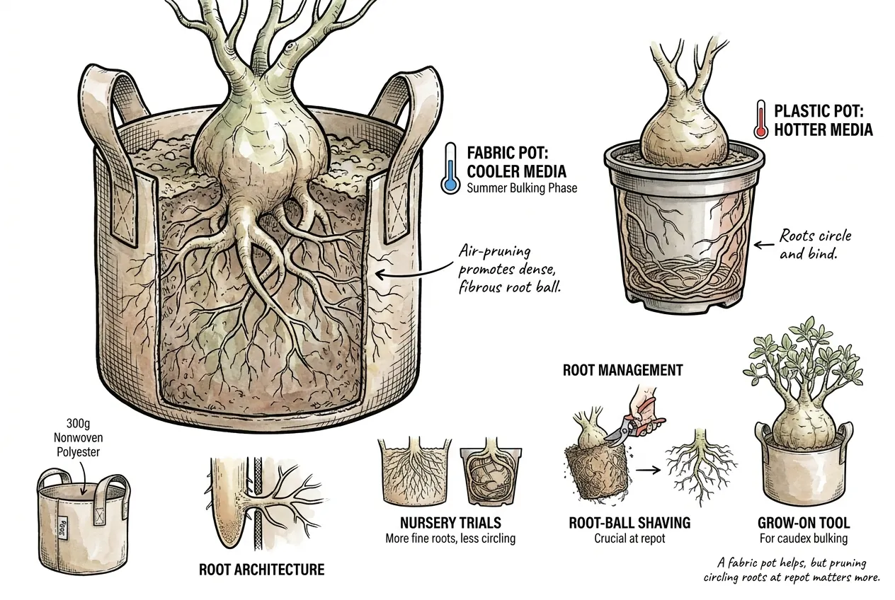 Botanical illustration for: Fabric pots for the summer bulking phase