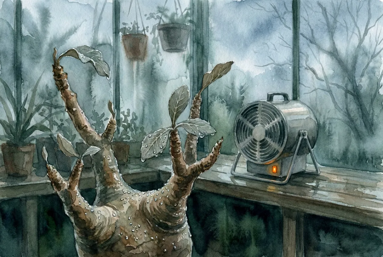 Dehumidifier for Overwintering Caudex: Stop Cold-Damp Rot