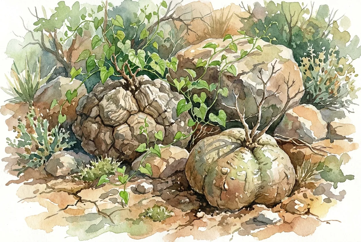Fockea and Dioscorea Winter Watering Without the Rot